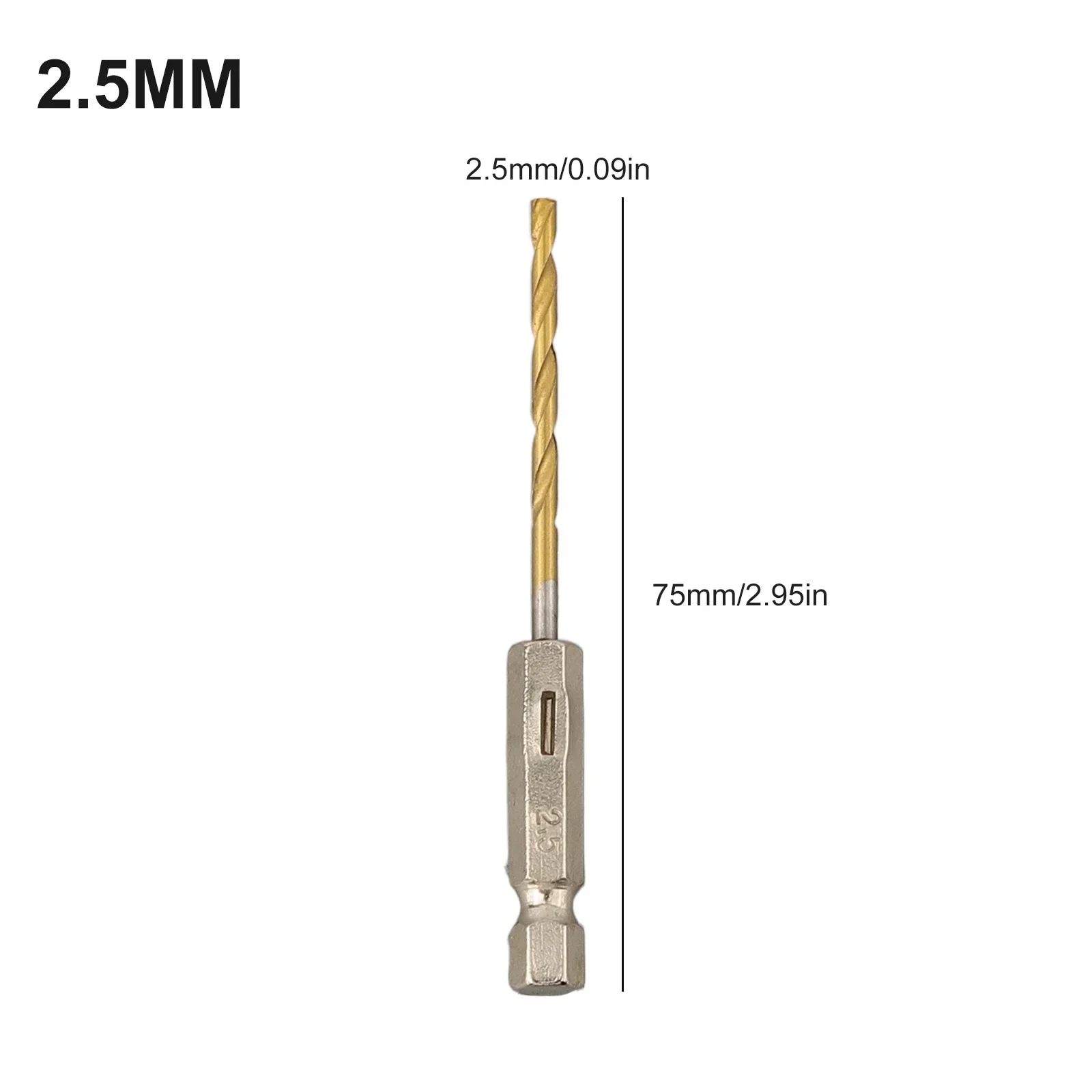 Punta da trapano nuova di zecca codolo esagonale 5.5mm/0.22 "6.0mm/0.24" acciaio ad alta velocità 13 diversi 2.0mm/0.08 "2.5mm/0.10"