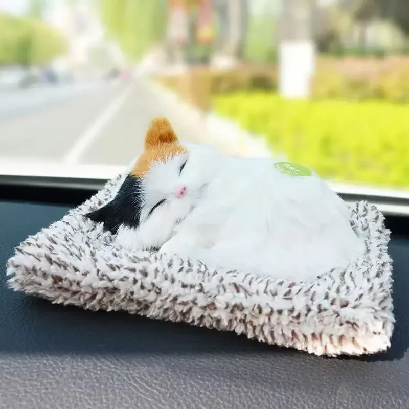 Simulierte Katze Plüschtiere für Kinder Kuscheltiere Schlafende Katze mit berührendem weinendem Klang Kinderzimmer Dekoration Geburtstagsgeschenk – Detail 5