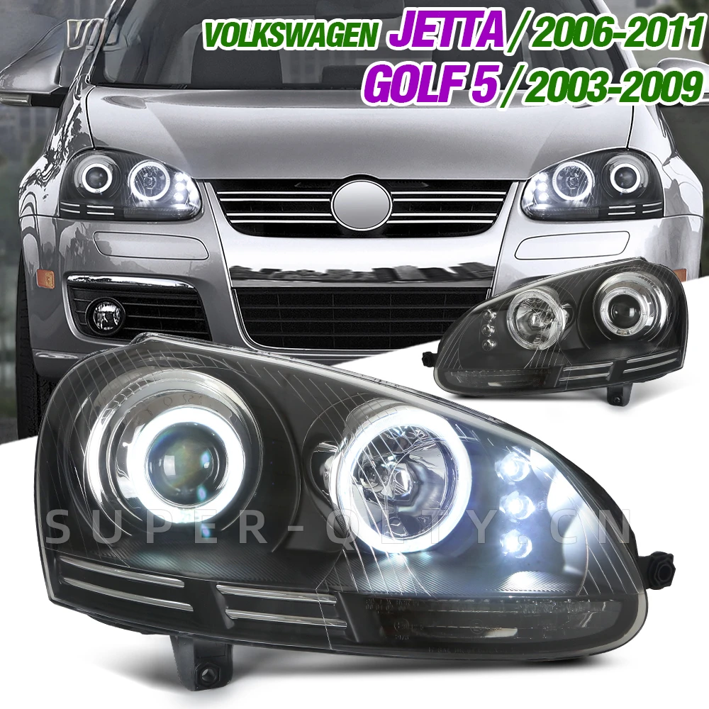 For Volkswagen Golf 5 headlight assembly 2006-2011 modified LED daytime running lights