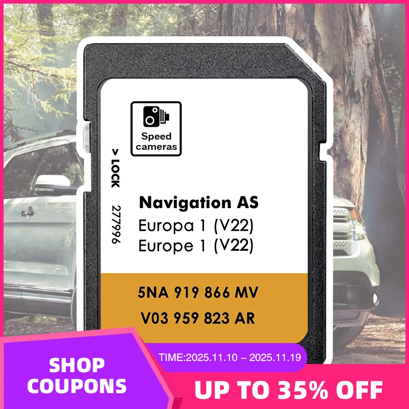 

UK Europa SD Card 32GB Navigation GPS Map Version 2025 Newest 5NA 919 866 MV for VW Tiguan AS V22