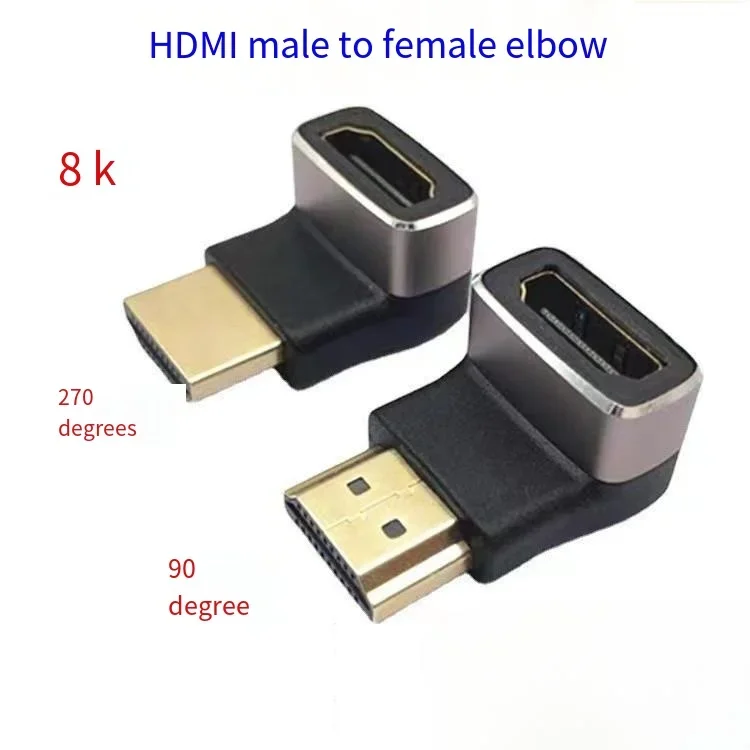 

Aluminum alloy 2.1 HDMI male to female 90 degrees 270 degrees HD 8K/60HZ adapter signal converter