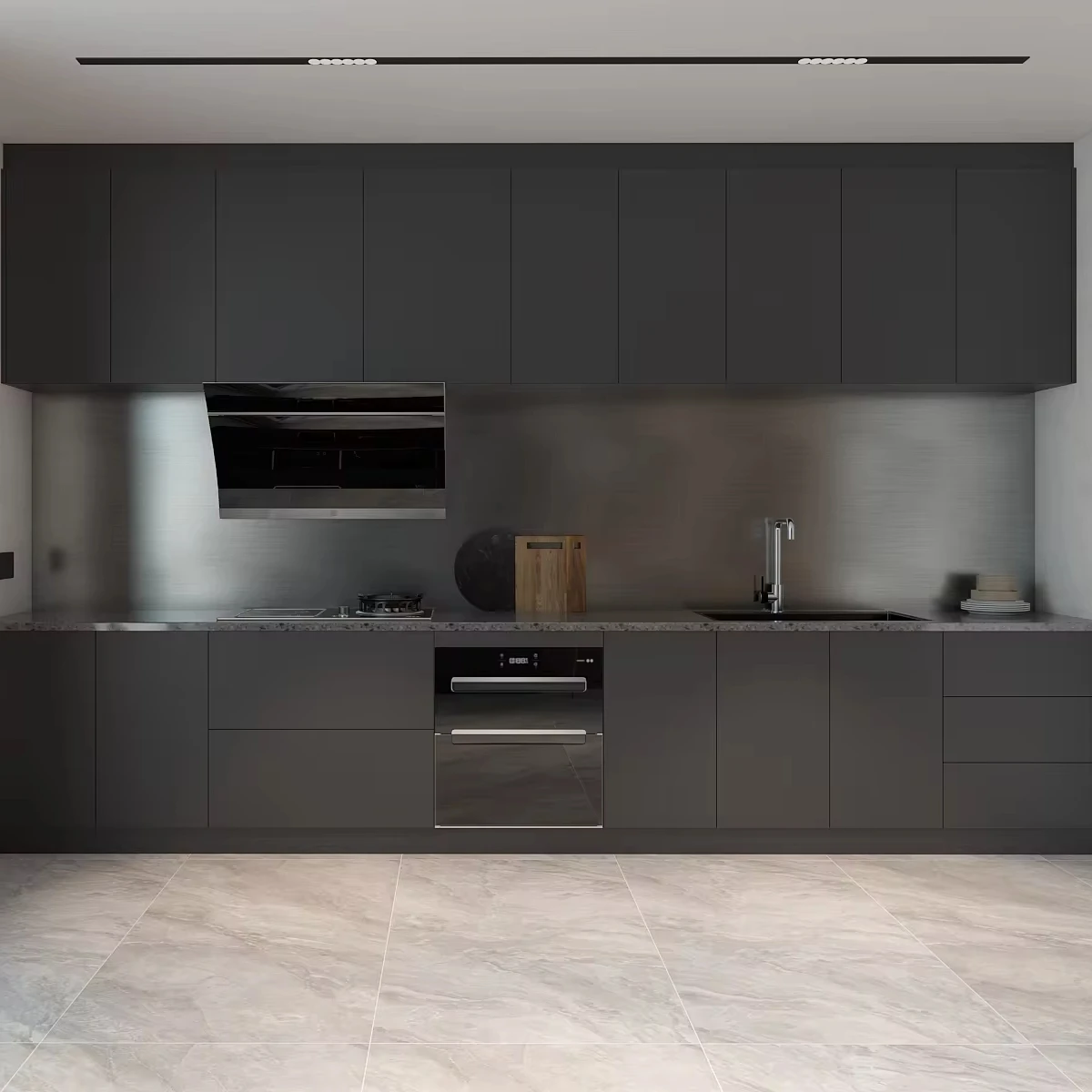 Design White Wood Laminated Pantry Lockers Cooking Complete Custom Kitchen Furniture Modern Cabinets