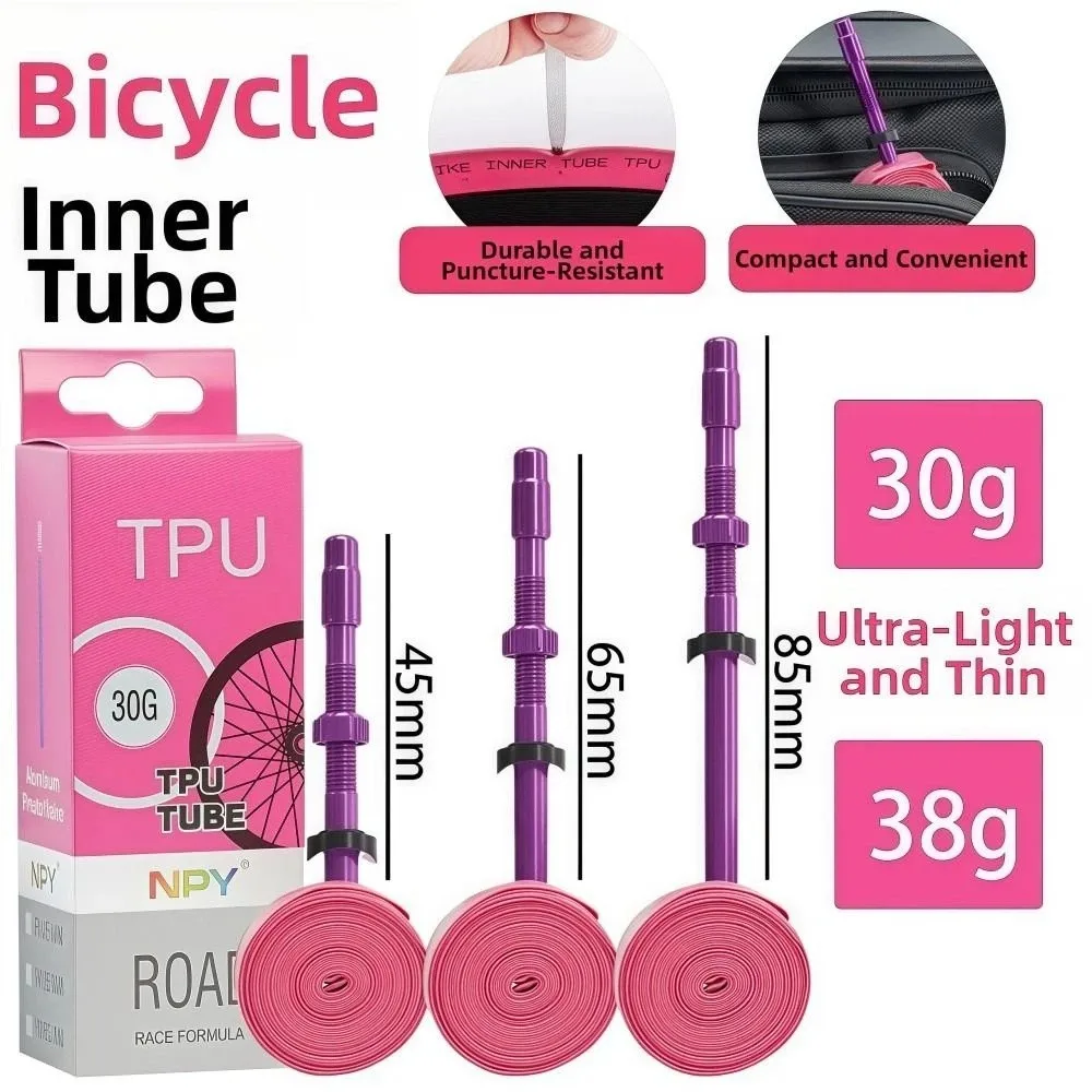 

Французский клапан NPY, велосипедная камера, клапан из алюминиевого сплава, устойчивая к проколам, внутренняя трубка из ТПУ 700x23-32c, розовая шина MTB для 26-дюймовой шины