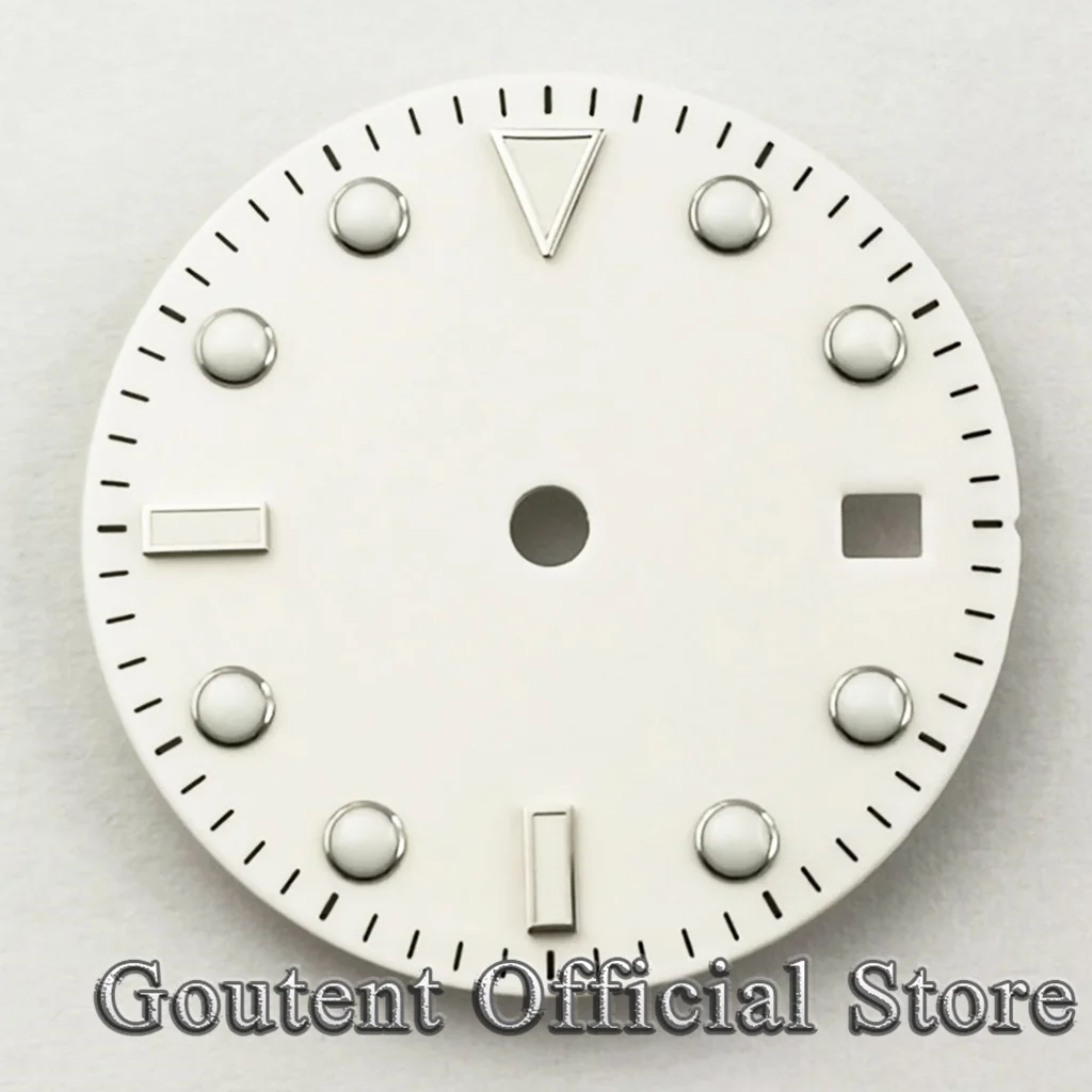 Goutent 28.5mm Sterile Dial White Dial Fit NH35 ETA 2836 2824 DG2813 3804 Miyota 8205 8215 821A 82 series Movement