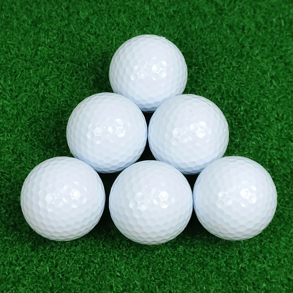 2‑Layer White Golf Balls Synthetic Rubber & Ionomer Resin 80‑90 Compression Practice Golf Balls 3‑Pack 6‑Pack for Golf Training