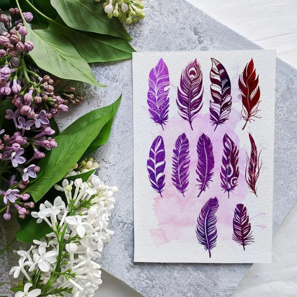 Feather Clear Stamps Feather Decorative Clear Stamps Silicone Stamps for Card Making and Photo Album Decor Decoration Scrapbook