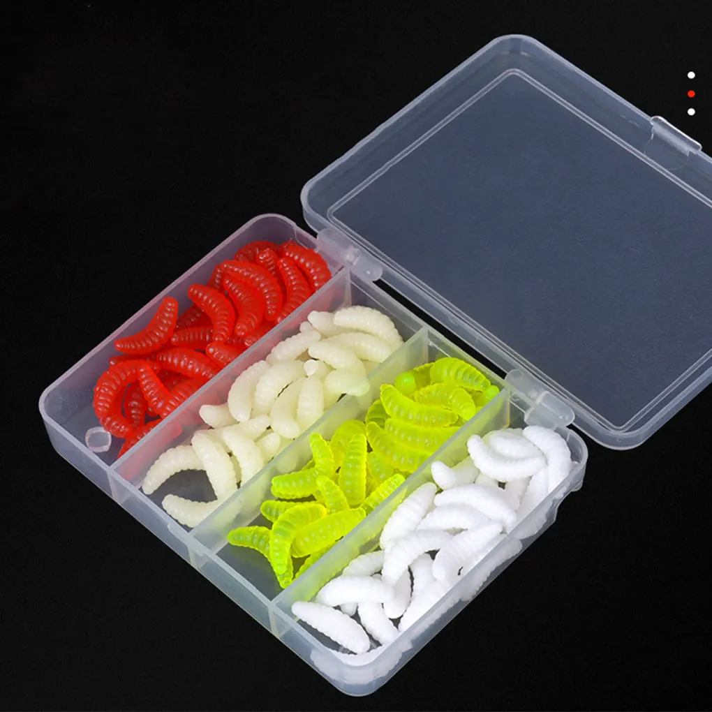 

50pcs/Box Artificial Fishing Lures Realistic Appearance Fake Fishing Worms For Easy Freshwater Fishing Combination Tool