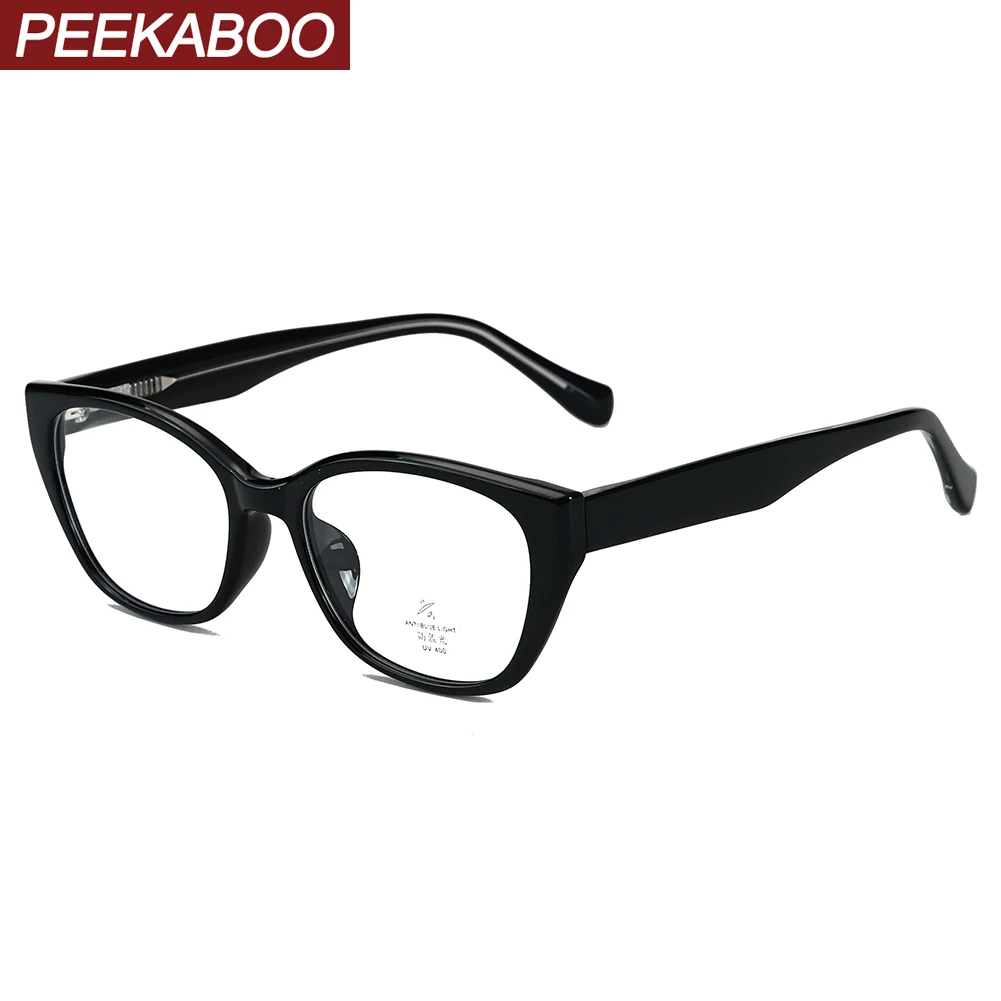 

Peekaboo TR90 men square glasses anti blue light unisex cat eye glasses frame women clear lens acetate black leopard accessories