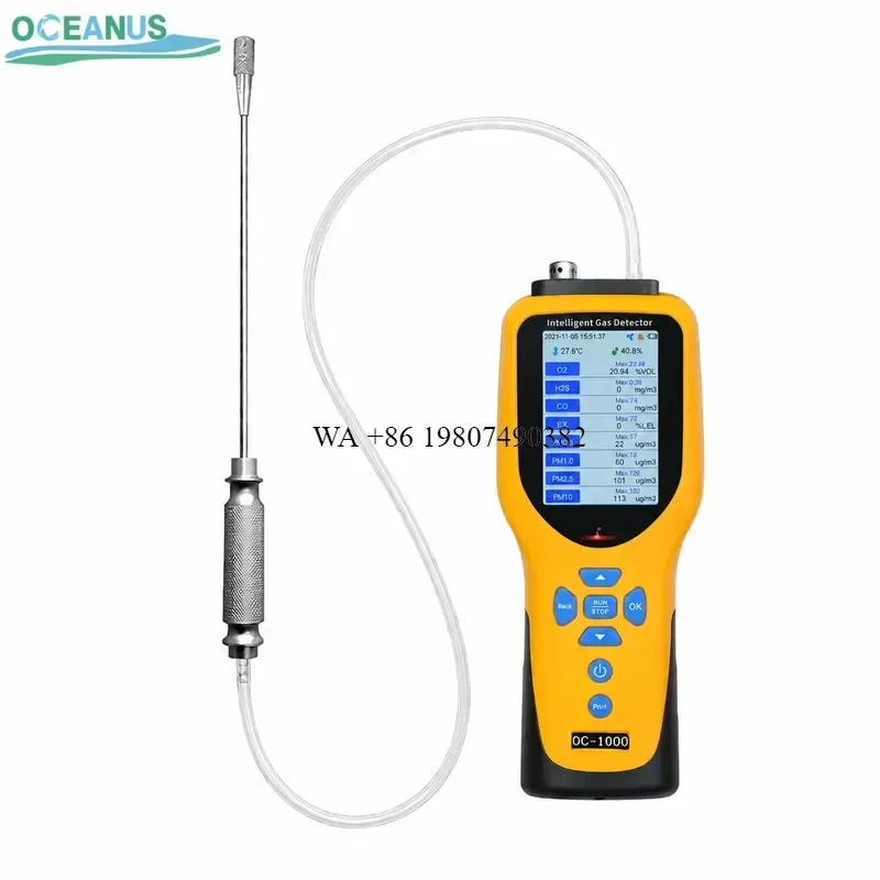 wmwmnu for OC-1000 Portable Car Exhaust Gas Analyzer with Sampling Probe for SO2 NO2 CO LCD Display