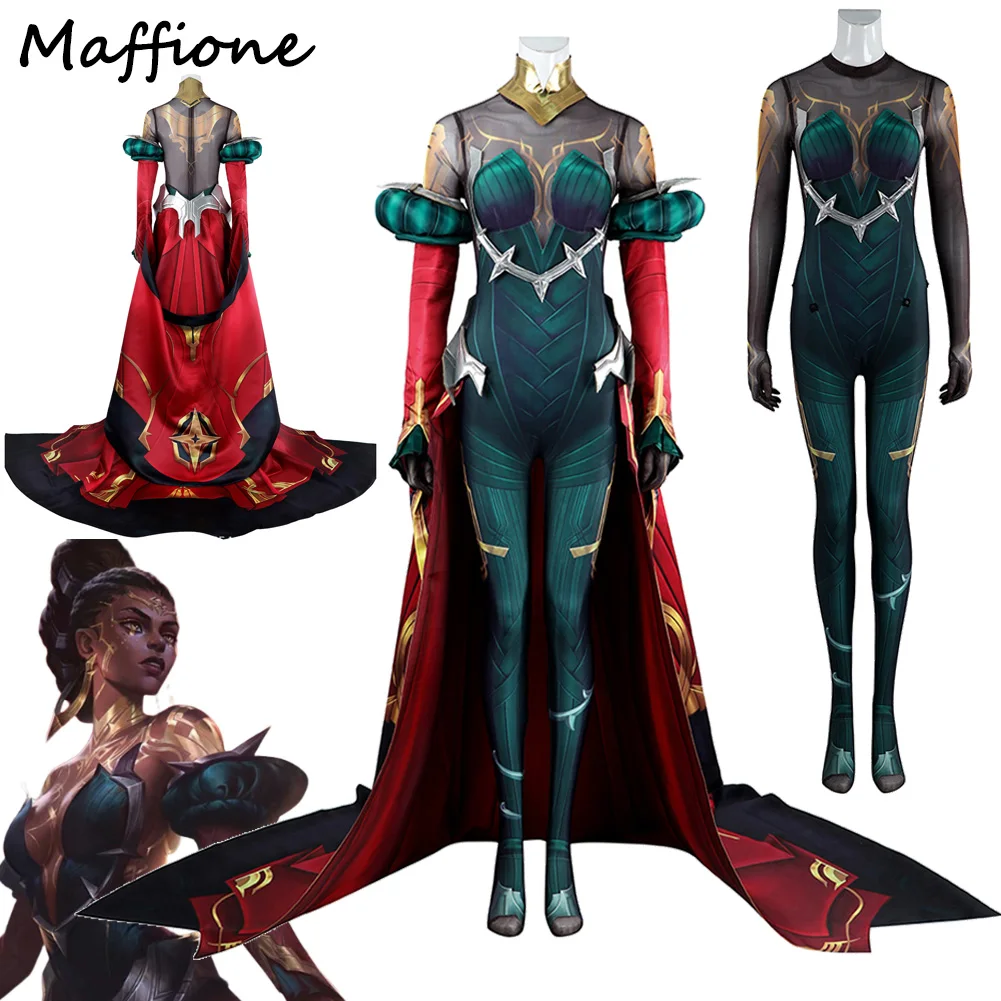 

2024 Game LoL Arcane Mel Cosplay Cloak Jumpsuit Set Costume Women Role Disguise Fantasia Outfits Halloween Party Carnival Suit