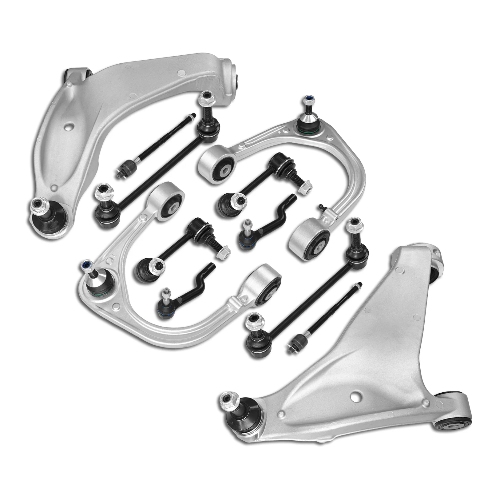 TOPICKSAP 12Pcs Front Upper Lower Control Arm Tie Rod Ends Sway Bar Links Assembly Kit for Cadillac CTS 2008-2011 2012 2013 2014