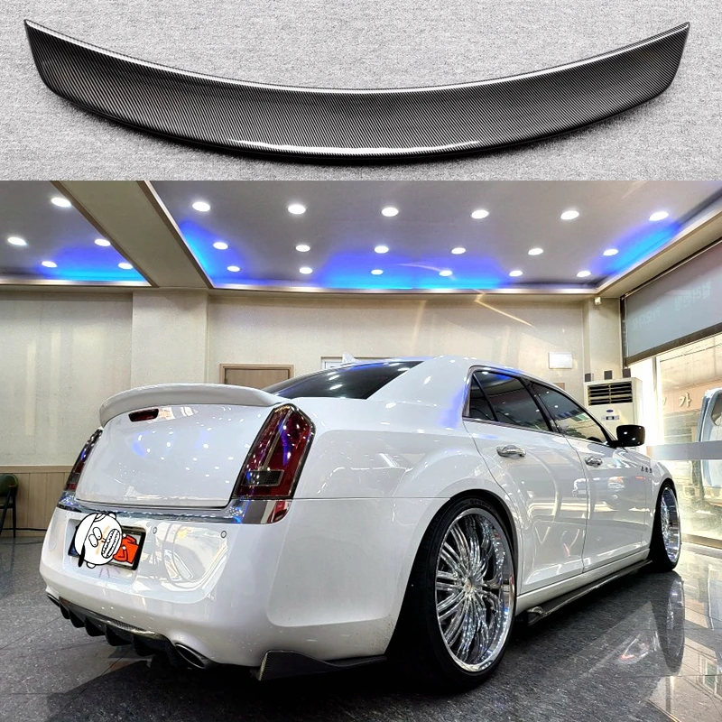 For Chrysler 300 300c 300s 2011 2012 2013 2014 2015 2016 2017 2018 High Quality ABS Spoiler by Glossy Black Carbon Fiber Color