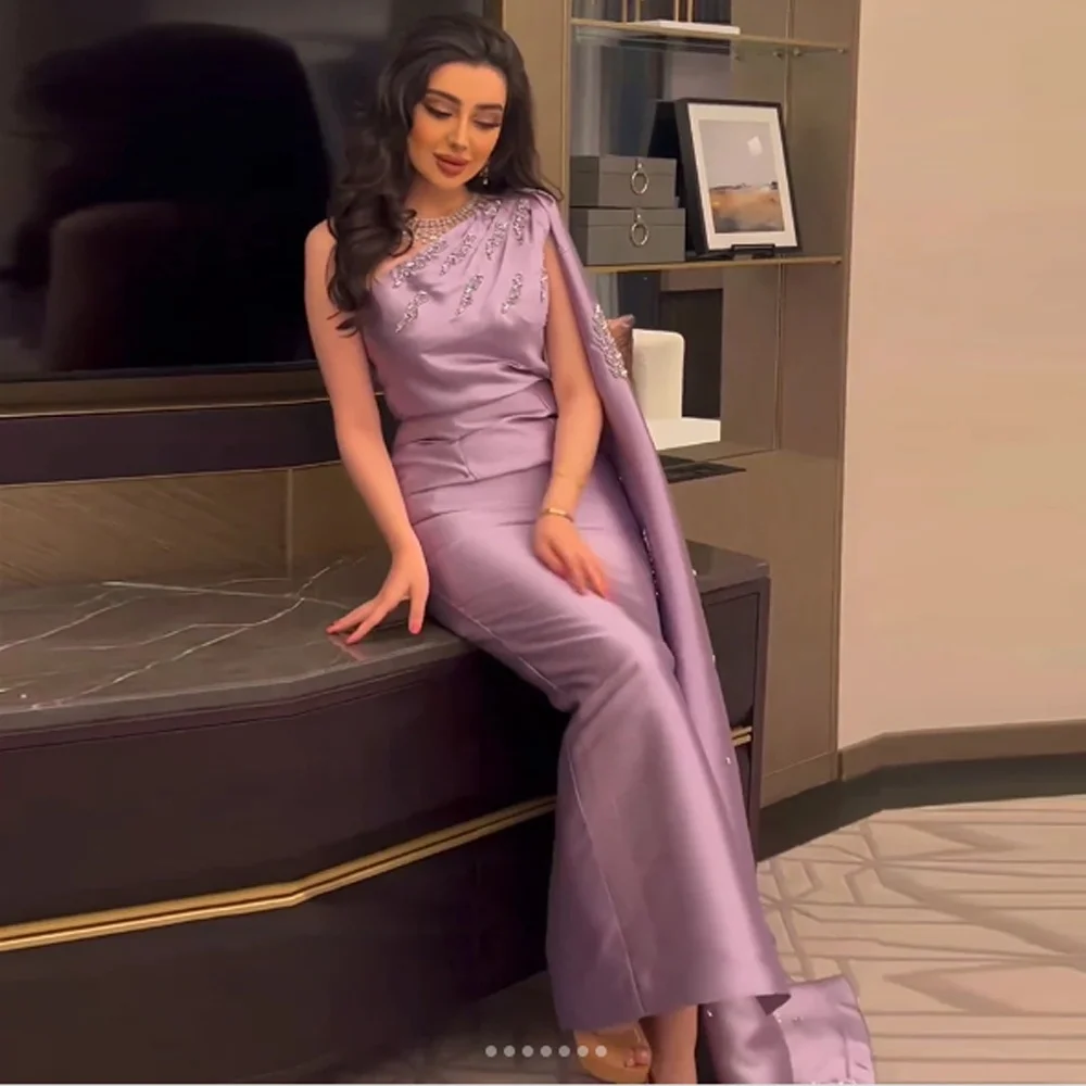 فستان نسائي رائع مخصص بكتف واحد للحفلات الراقصة ترتر ساحر بطول الأرض فستان حفلات أنيق مطرز بالخرز للنساء ثوب مسائي