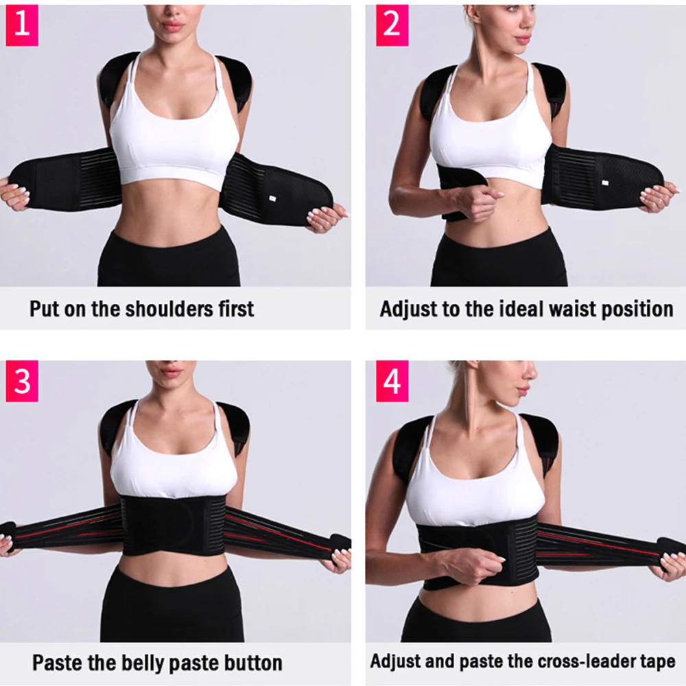 Adjustable Back Posture Corrector Women Men Scoliosis Hunchback Brace Back Pain Relief Back Shoulder Lumbar Support Working Out