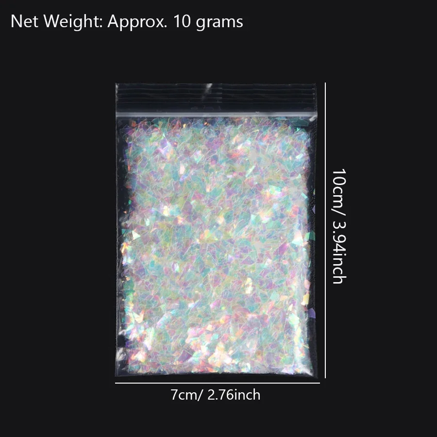 10 g di scaglie per unghie con effetto sirena olografica, paillettes scintillanti per il design di nail art, forniture cosmetiche scintillanti e lucide