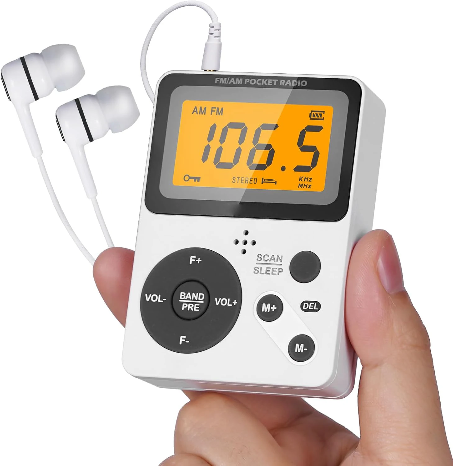 Pocket Radio AM FM Battery Operated, Excellent Reception, Headphone Jack, Portable Mini Radio for Indoor/Outdoor, Emergency Use