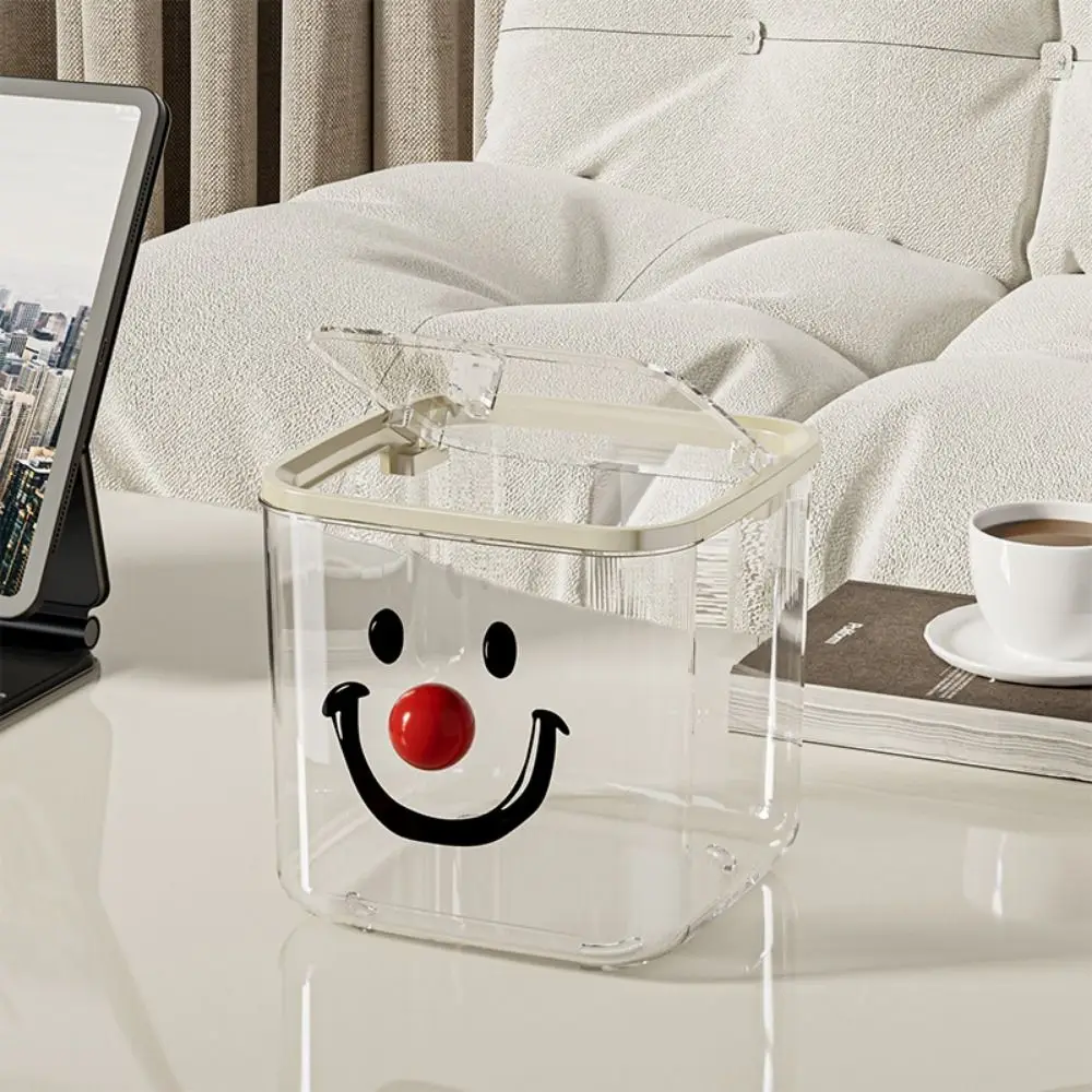 Creative Desktop Garbage Bin Large Capacity Clown Face Bathroom Organizer Portable Sealed Makeup Storage Box