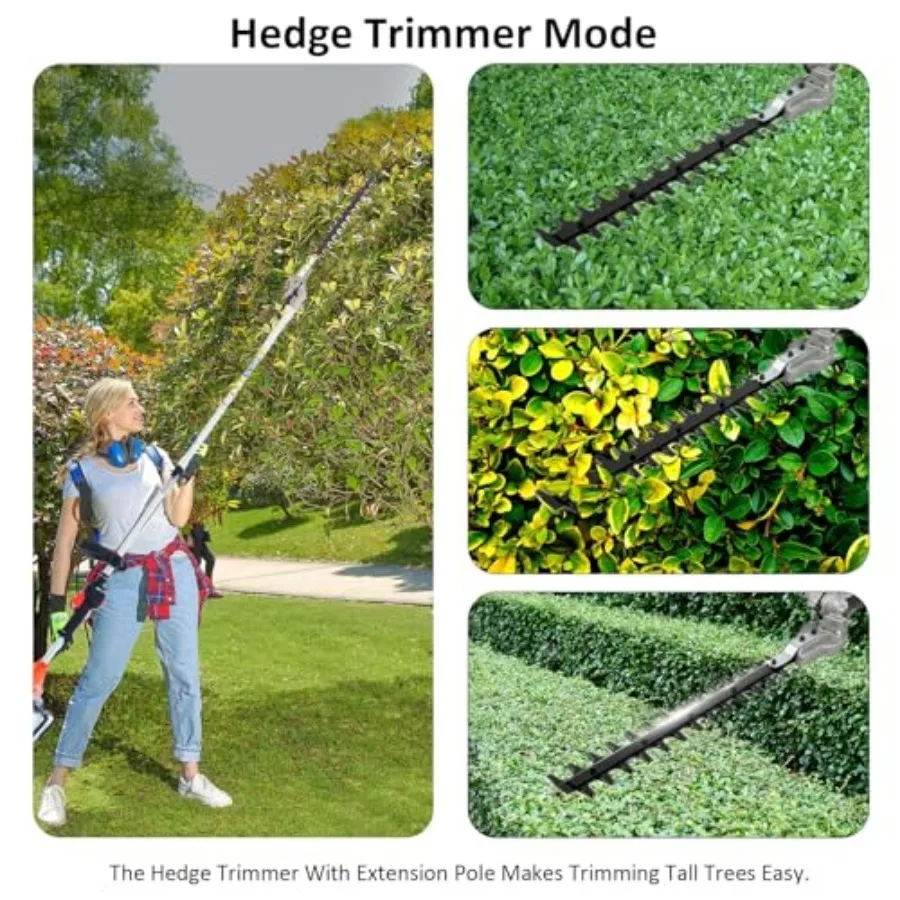 Gas Weed Eater Trimmer 52cc 2-takt gas-aangedreven stokzaag met 6-in-1 multifunctioneel ontwerp voor efficiënt gazon en tuin