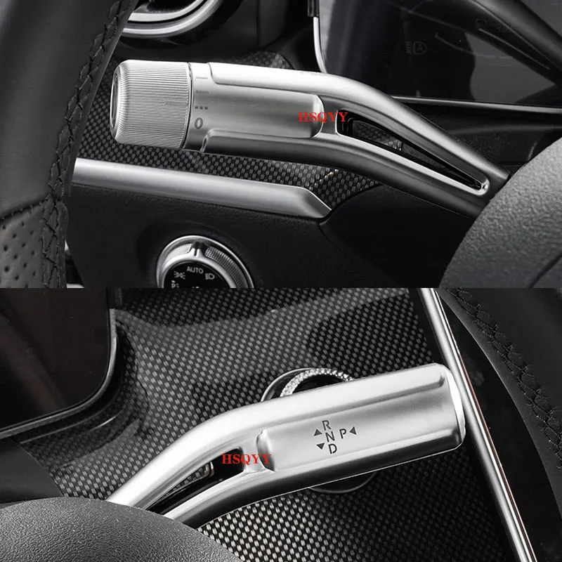 

Silver ABS Wiper Shift Lever Cruise Covers Frame Stickers Kit Trim Acccessories For Mercedes Benz C E S EQE Class W206 W214 W223