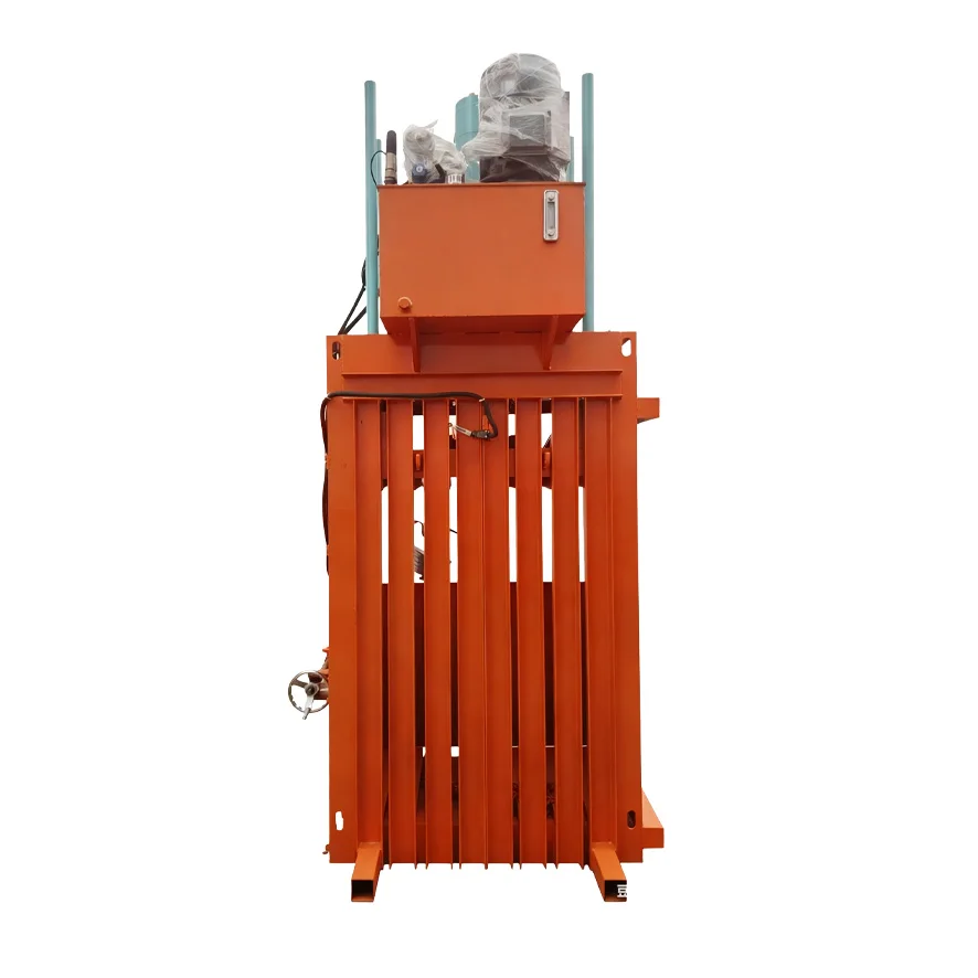 Motor de núcleo de cobre completo, cilindro de alta temperatura, empacadora vertical de residuos de embalaje exprés sin pérdida de presión