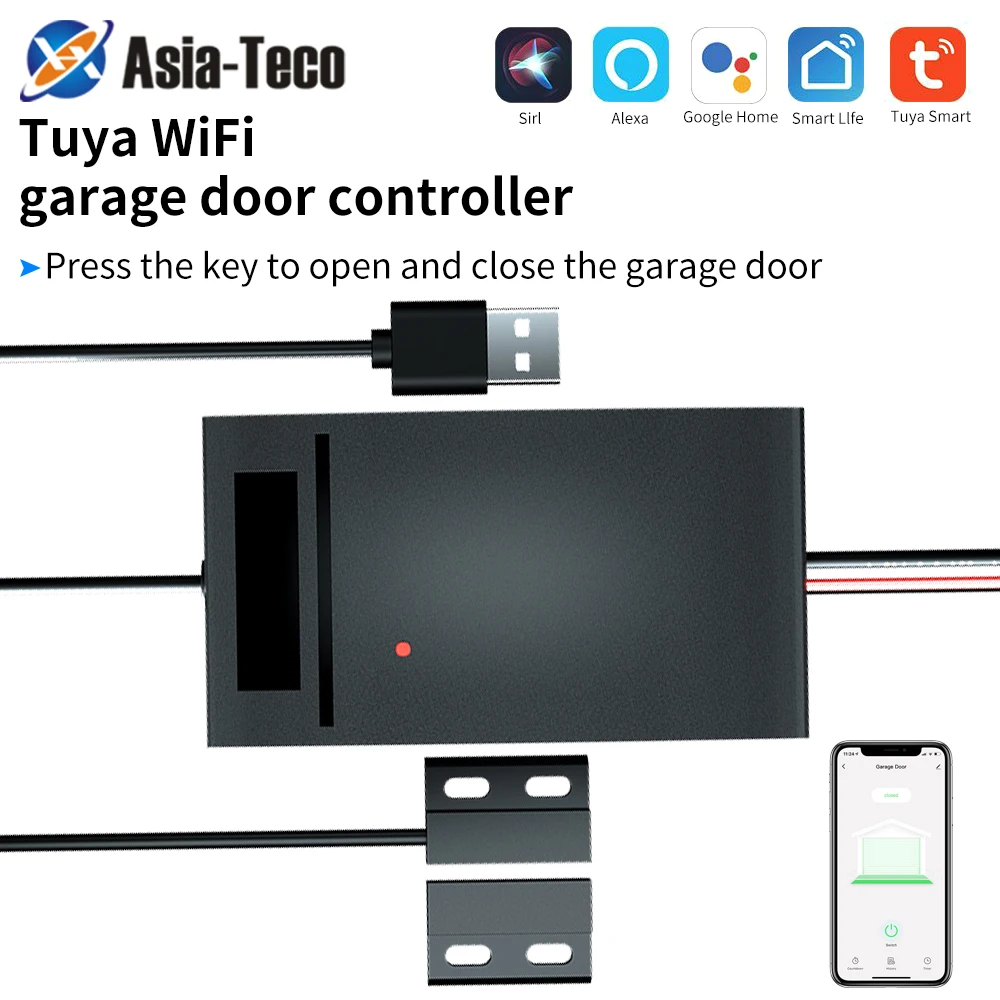 

Tuya App SmartLife WIFI Garage Door Opener Controller Smart Switch On Off Relay Module Gate Open Voice Control Alexa Google Home