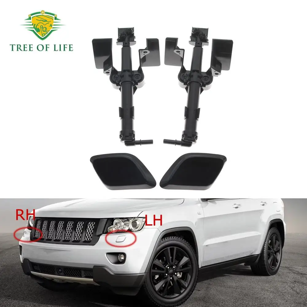 Front Headlight Washer Nozzle Headlamp Cleaning Spray Pump W/ Cover Cap For Jeep Grand Cherokee 2011-2013 68078293AA 68078292AA