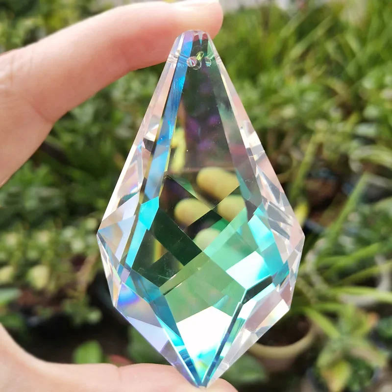 76mm Faceted Crystal Prism Lamp Chandelier Glass Rainbow Hanging Suncatcher DIY Pendant Home Wedding Window Decor Crafts