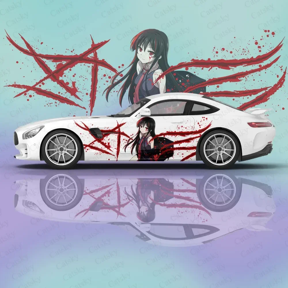 Custom Akame ga Kill! Car Accessories Anime Itasha Body Stickers  Auto Side Film Decal Body Sticker SUV Decoration Pattern