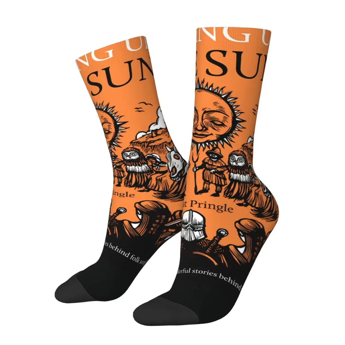 Happy Men's Socks Singing Up The Sun Retro Hip Hop Crew Sock Gift Pattern Printed