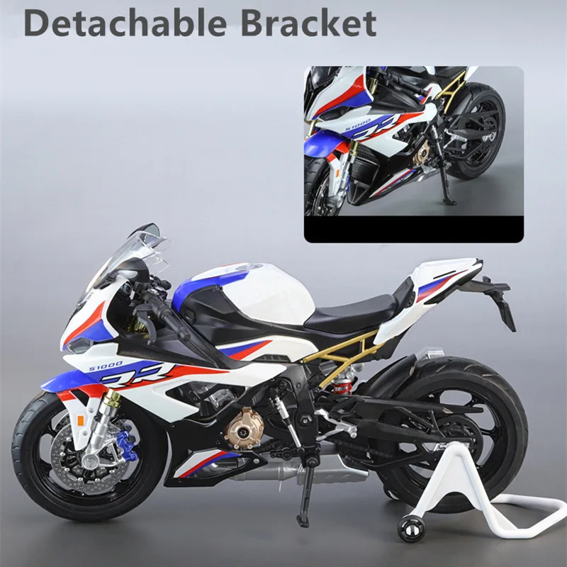 1/9 S1000RR Alloy Racing Motorcycle High Simulation Metal Street Sports Motorcycle Model With Light Collection Children Toy Gift