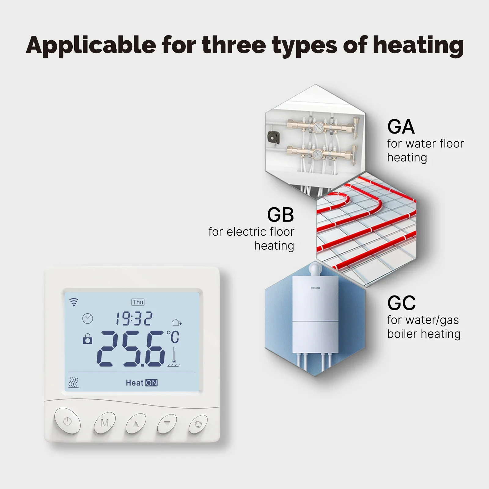 Tuya-Contrôleur de température de salle de thermostat WiFi, eau, chauffage au sol électrique, gaz, bomicrophone, contrôle d\'application, fonctionne