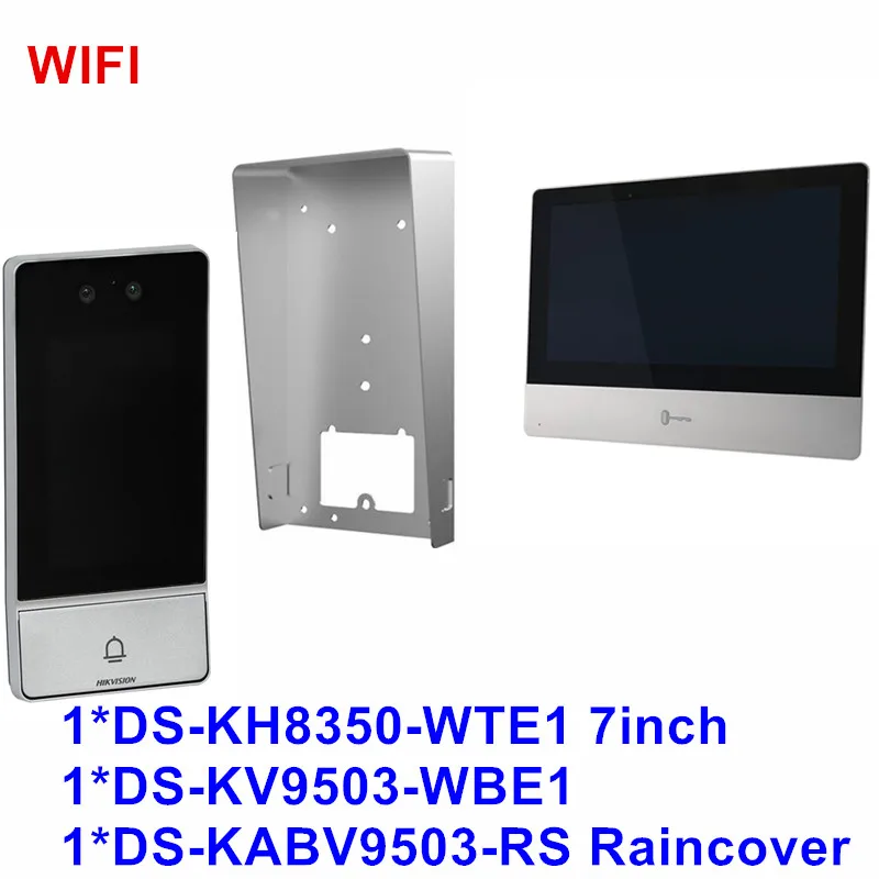 Hikvision WIFI Metal IP Video Intercom Doorbell DS-KV9503-WBE1 7 Inch Indoor Monitor DS-KH6350-WTE1 DS-KH8350-WTE1