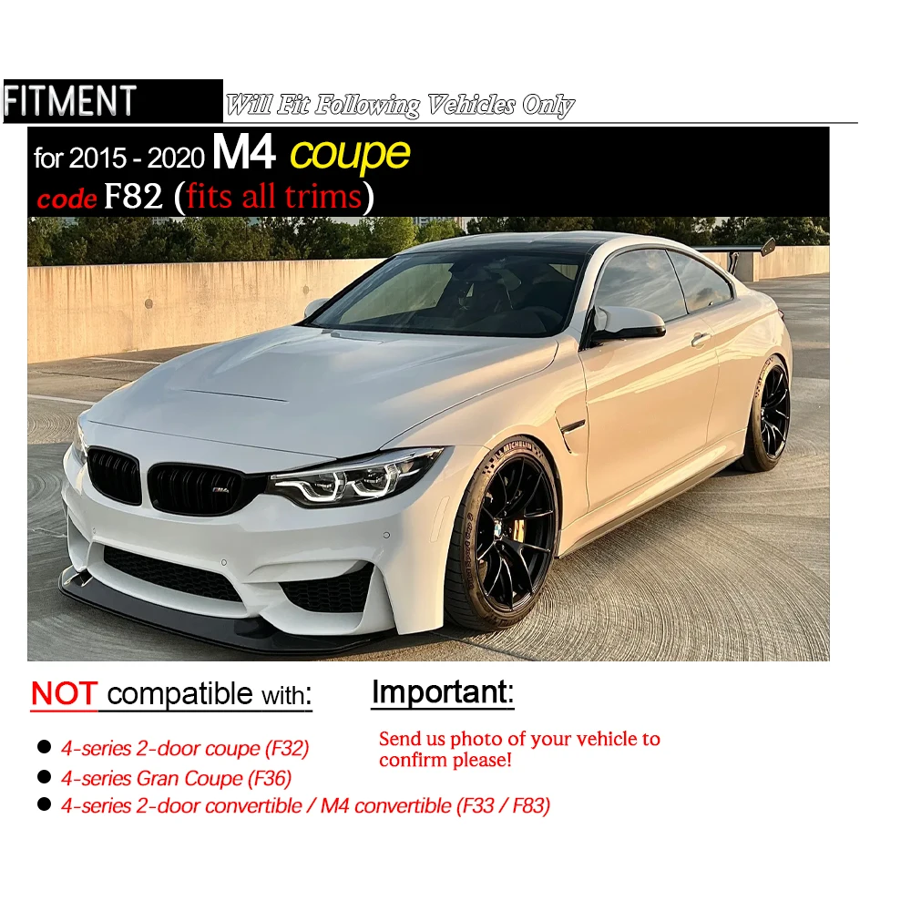 F82 Spoiler, 3*3 3K Twill Weaving PM-look Autoclave Dry Carbon Fiber High-kick Rear Trunk Spoiler for BMW M4 Coupe 2015 - 2020