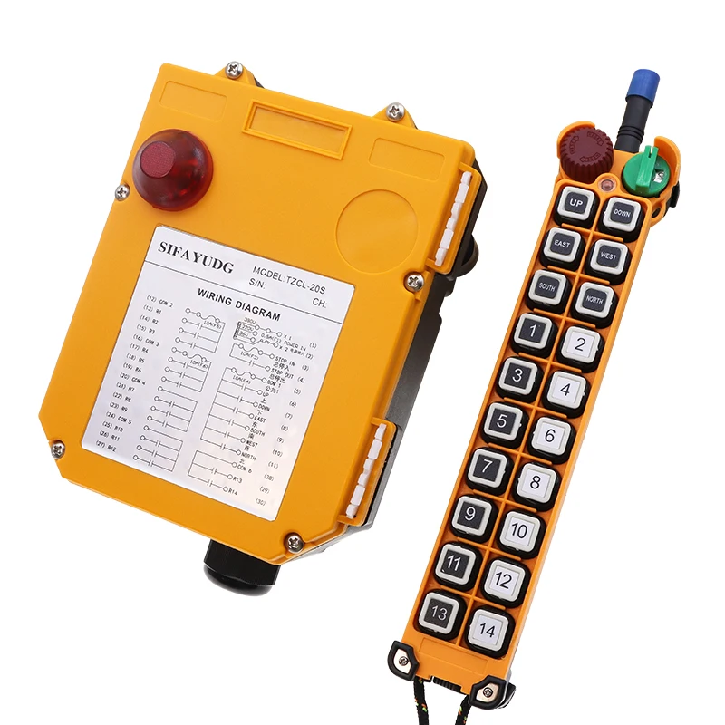 wireless remote control switch 2T+1R 20 channel 433/868/915mhz electric hoist radio remote control