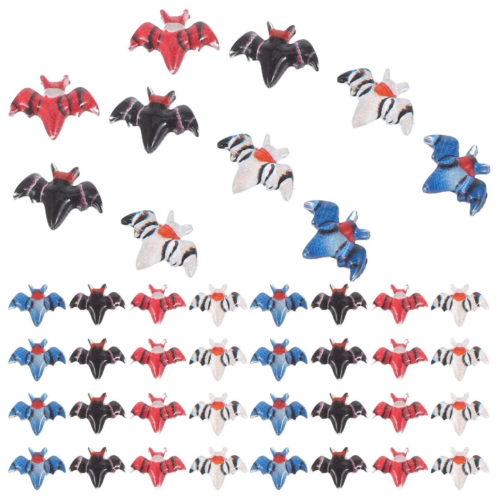 

80pcs Halloween Decorations Miniature Bats Resin For Dollhouse Tiny Bat Ornaments Spooky Party Home Craft Setup