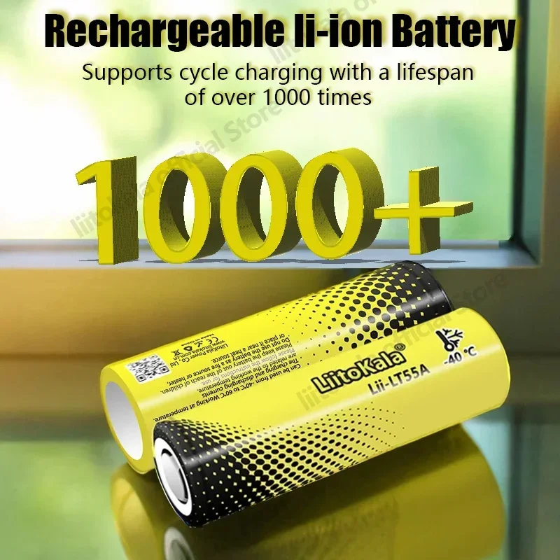 3PCS LiitoKala Lii-LT55A 21700 5500mah 3.7V Rechargeable Battery 1C High Power Discharge for -40° Low-temperature battery