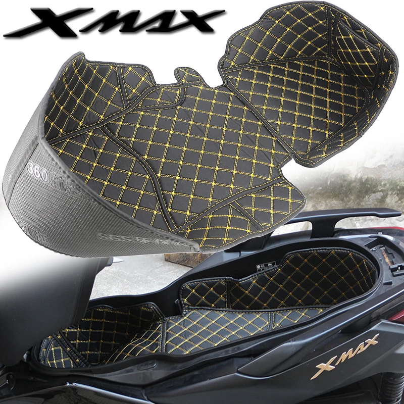 

Для Yamaha X-MAX xmax300 XMAX300 2017-2025 ящик для хранения мотоцикла, кожаные аксессуары, подкладка багажника, защита от ведра сиденья
