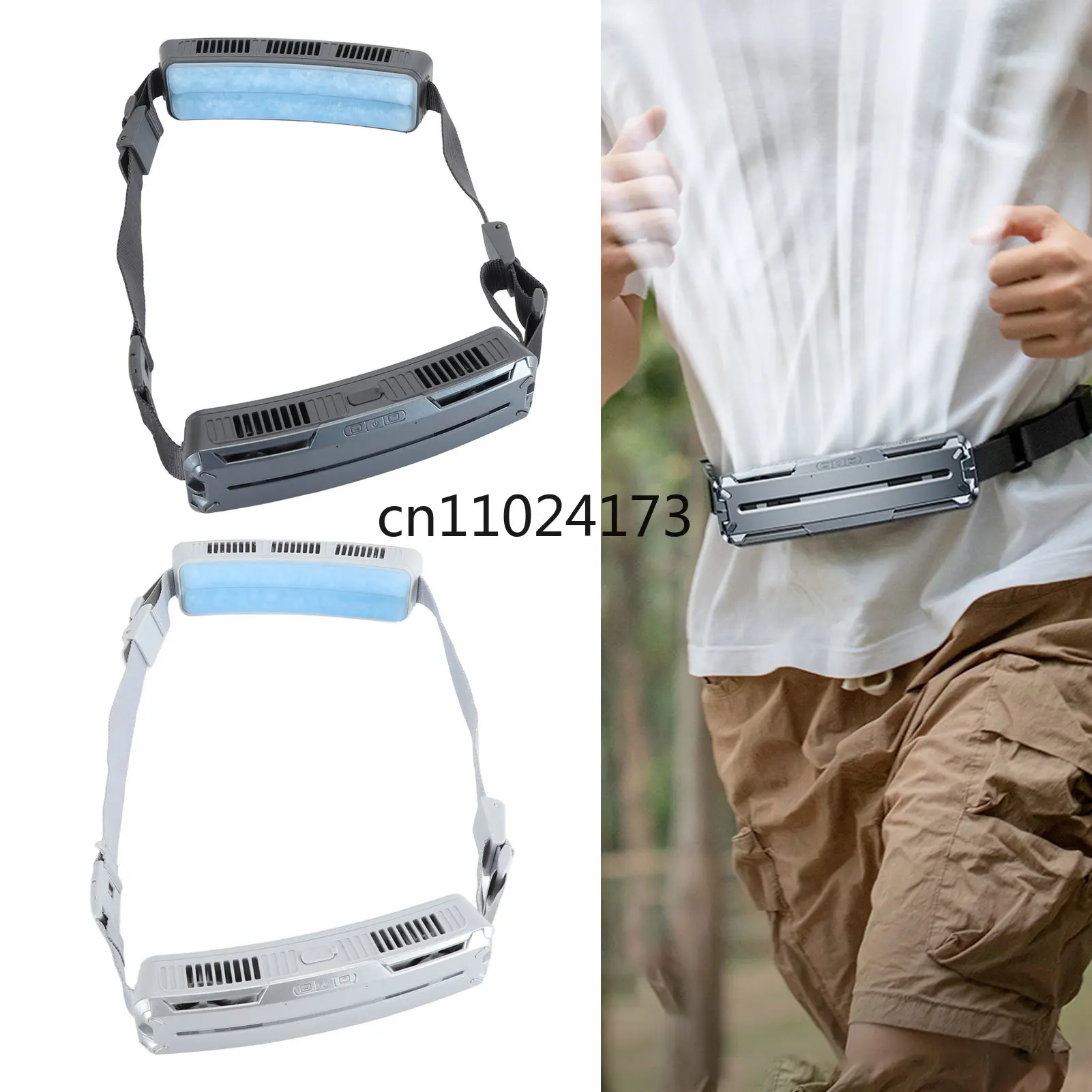 

Дорожный вентилятор Носимый поясной вентилятор Многофункциональный 3-скоростной регулируемый ледяной компресс Эффективный широкий угловой поясной вентилятор для занятий спортом на открытом воздухе