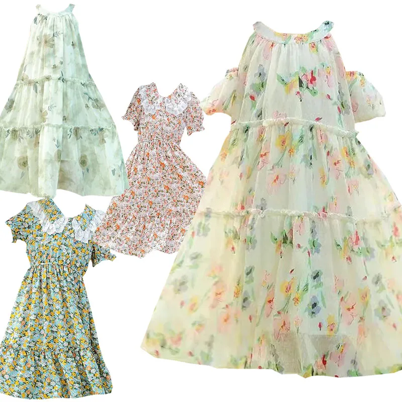 

Chiffon Girls Dresses Size 6 4 5 7 8 9 10 11 12 13 14 15 16 17 18 19 20 Years Summer Dresses For Girl Kid Clothing Green Pink