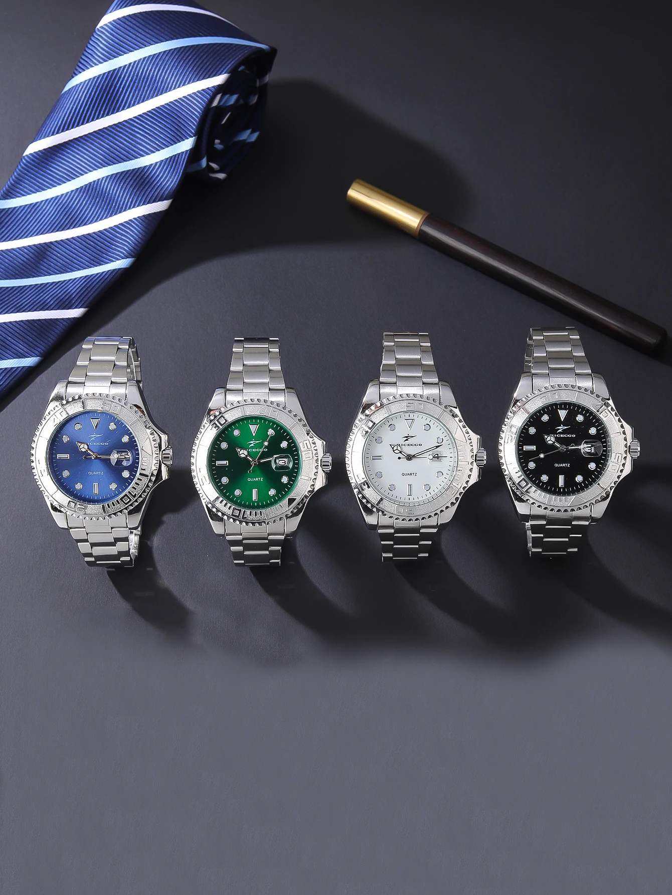 

Ricecgo 1 Piece Men's Classic Quartz Watch, Business Style, Round Dial, Calendar Display, Stainless Steel Strap, Quartz Movement, Suitable for Daily Wear, Ideal Gifts for Birthdays or Special Occasions