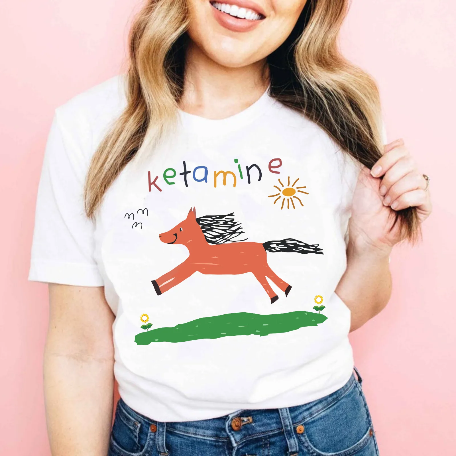 Ketamine Meme T Shirt Horse Sarcastic Dank Rave Festival DnB EDM Dubstep