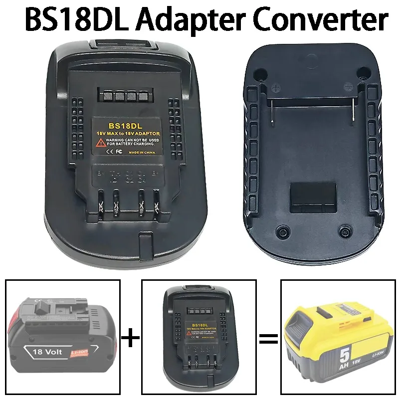 

BS18DL Battery Converter Adapter for Bosch 18V Batteries Converter Adapter for Dewalt 18V/20V MAX lithium Cordless Power Tools