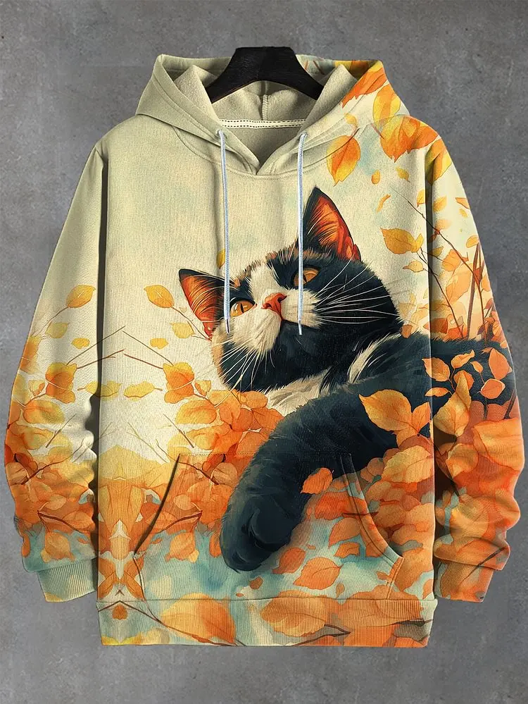 

New Men's Hoodies Funny Rainbow Happy Black Cat Graffiti Art 3D Print Sweatshirts Men Women Tracksuit Oversized Casual Y2k Coat