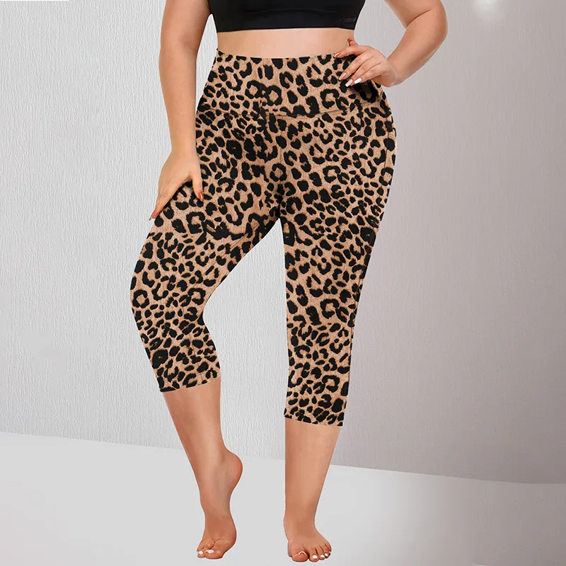 Retro Tiger Stripe Printed Women High Waist Shaping Yoga Pants Squat Proof Athletic Leggings