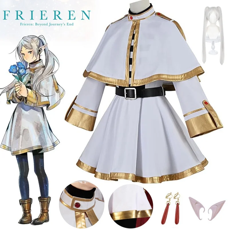 Sousou No Frieren Cosplay Frieren Fantasia Costume Coat Shirts Outfit Fantasy Women Halloween Carnival Party Clothes