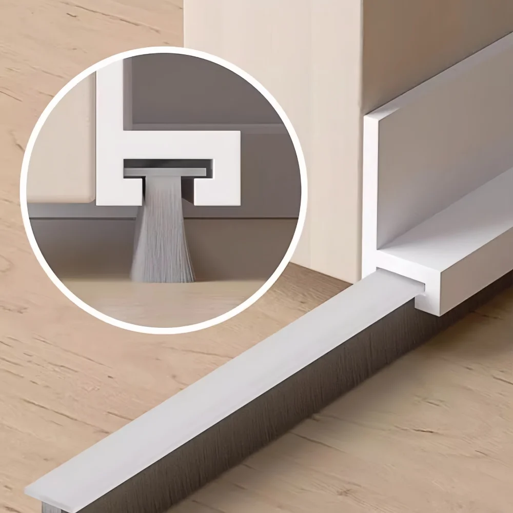 

1 шт., 1 м/39,37 дюйма, дверной уплотнитель, ограничители сквозняков с щеткой, уменьшение шума, блокировка ветра, защита от насекомых, пыленепроницаемый звук