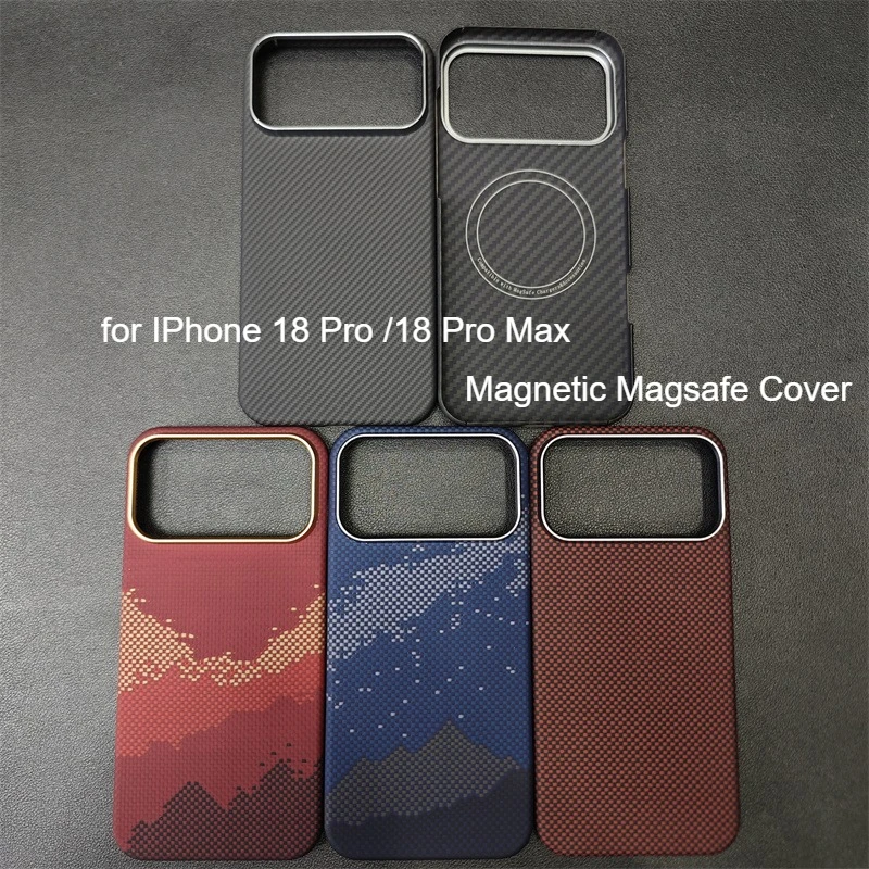 For Magsafe Magnetic Carbon Fiber Case for IPhone 18Pro/18 Pro Max Case Aramid Fiber Cover for iPhone 18 Pro Max /18Pro Case