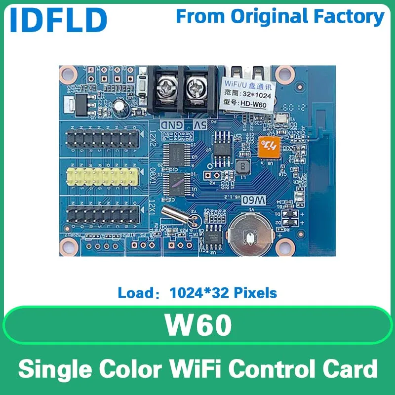 

Huidu HD-W60 Single Color LED Panel Mobile Phone WiFi Control Card LED Display Screen Pixel Display HUB08 HUB12 USB Port