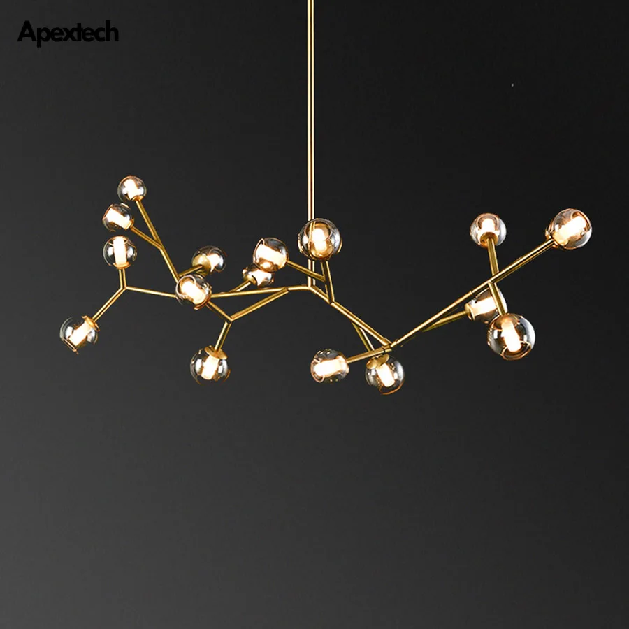 Home Decor Luxury Chandelier LED Lustre Molecular Lamp Living Room Ceiling Chandelier Kitchen Dining Room Suspended Lights