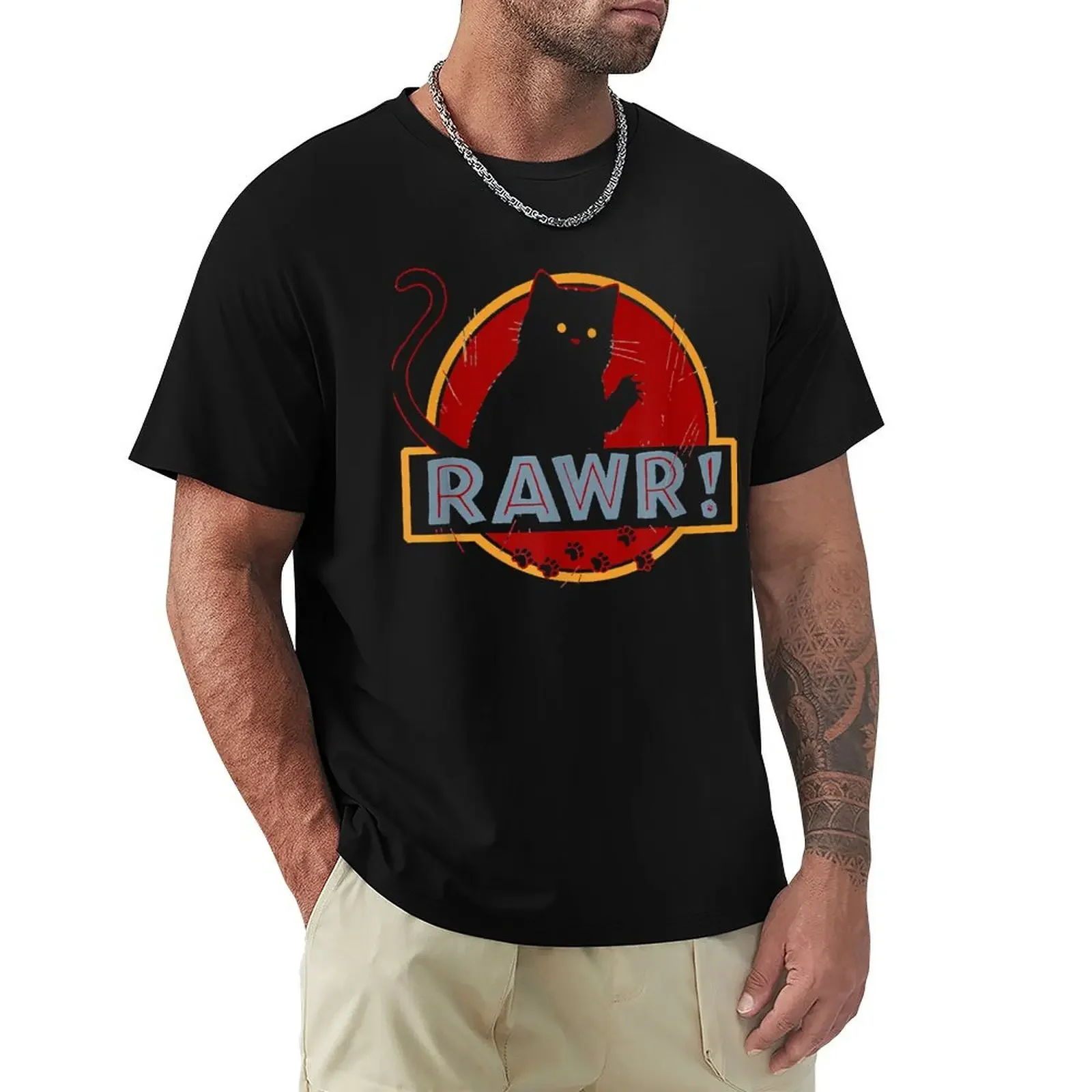 Rawr! Jurassic Cat T-Shirt custom shirt tees shirts men graphic